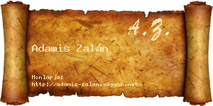 Adamis Zalán névjegykártya